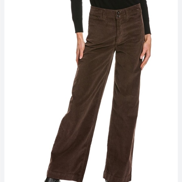 FAHERTY CORD WIDE LEG PANT Brown Womens Stretch Corduroy Pockets Sz 28 - Picture 1 of 11
